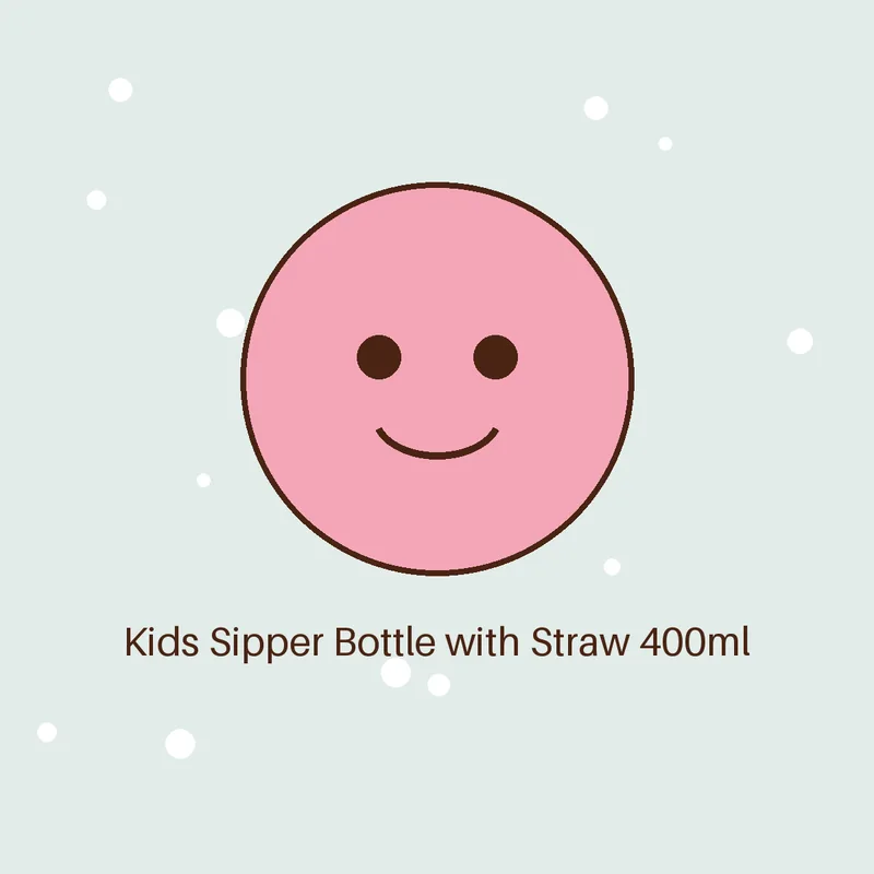 Kids Sipper Bottle with Straw 400ml – Pink