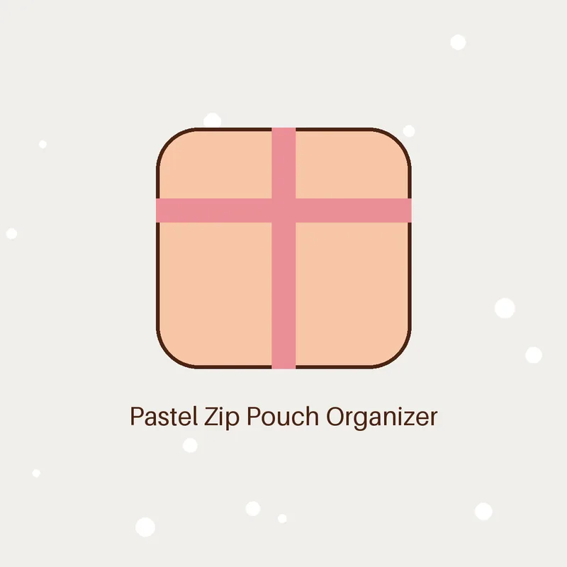 Pastel Zip Pouch Organizer – Peach