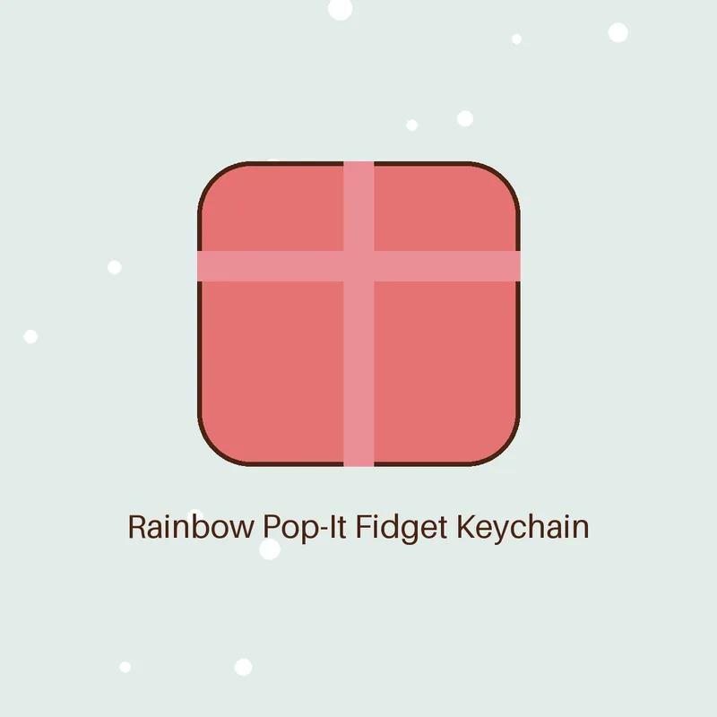 Rainbow Pop-It Fidget Keychain – Red